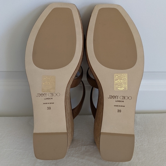 Jimmy Choo Athenia Sandal Strappy Slide Platform Wedge Open Toe Brown EU39 9 NIB - Picture 13 of 16